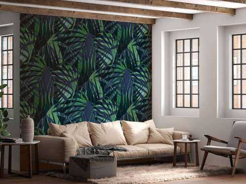 Green palm leaves