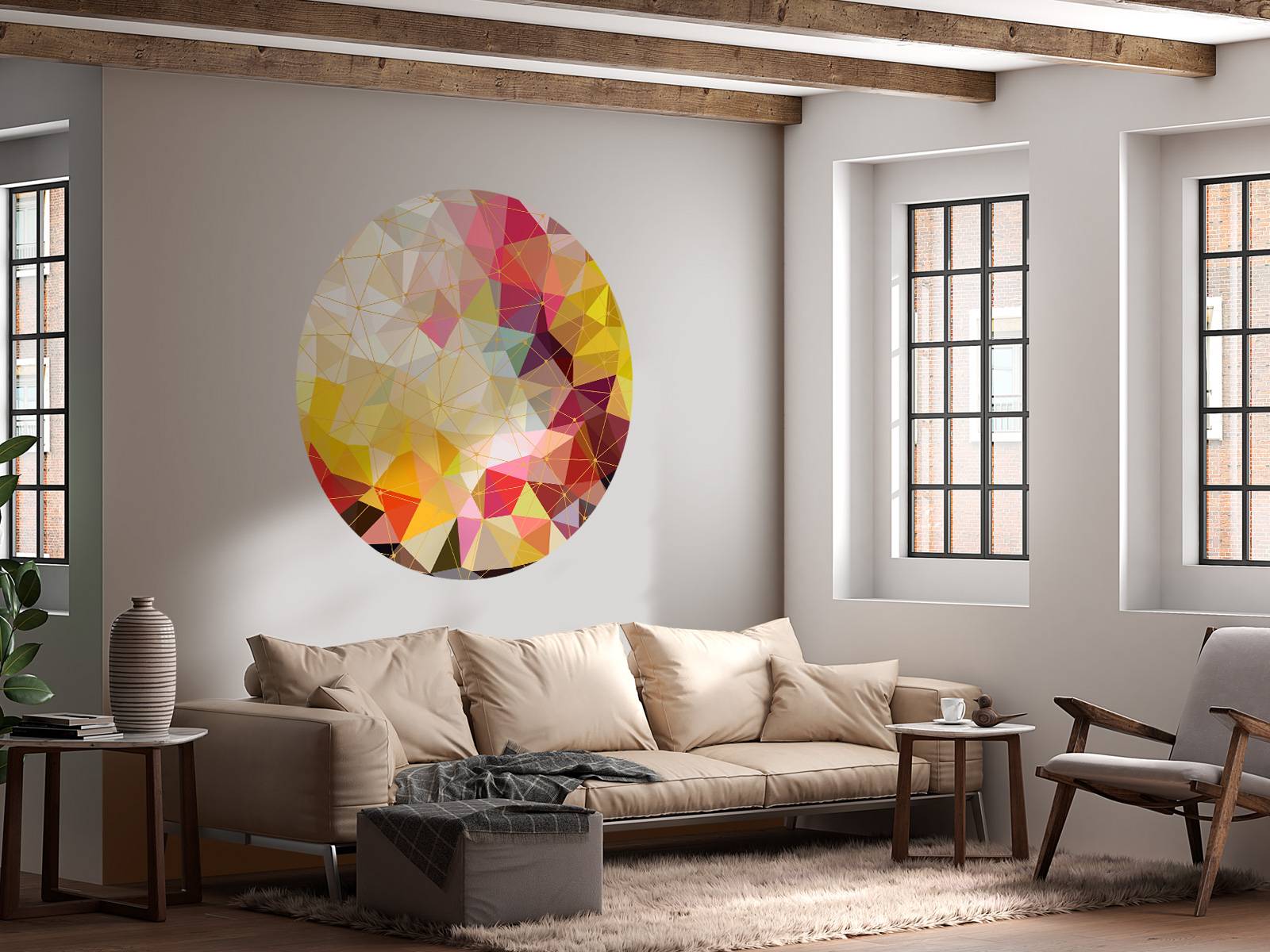 Print of colorful triangles