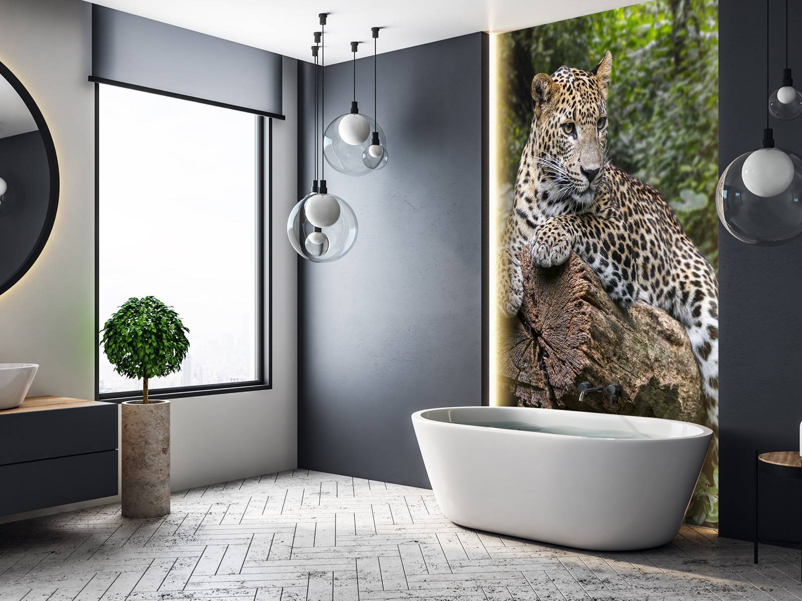 Leopard on tree