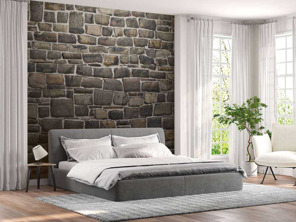 Donkere stenen muur
