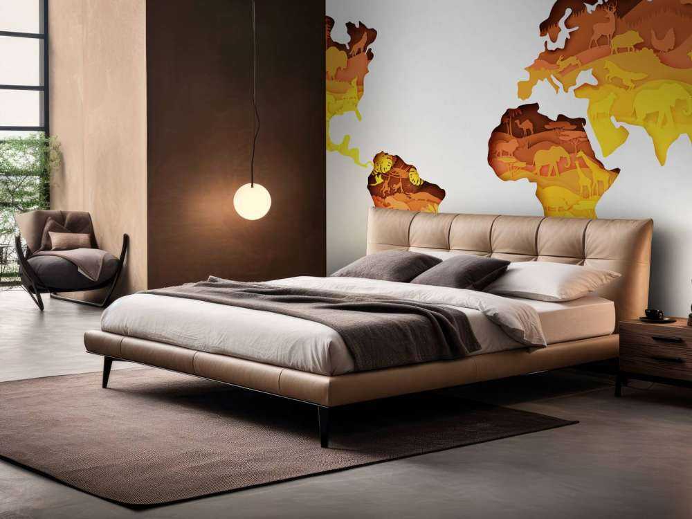 Dieren wereldkaart oranje tinten