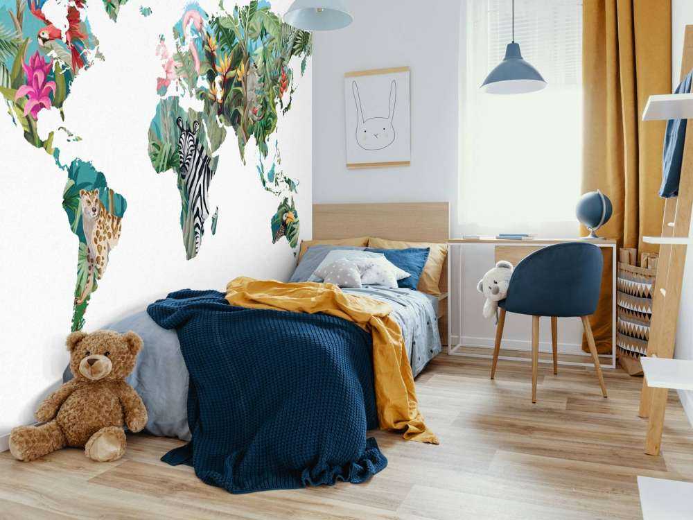 Jungle dieren wereldkaart