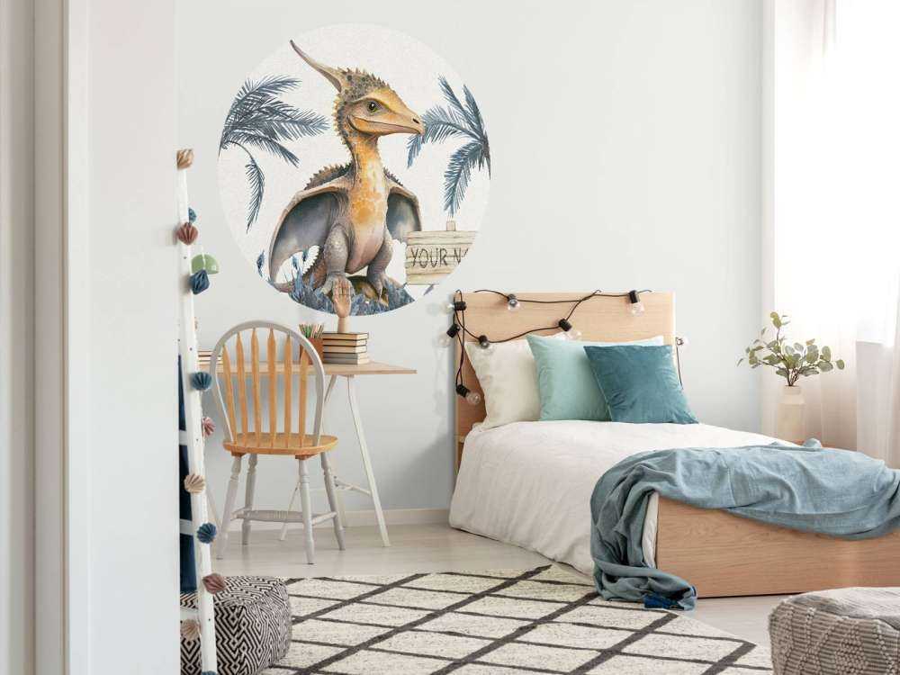 Baby pteranodon in the blue jungle