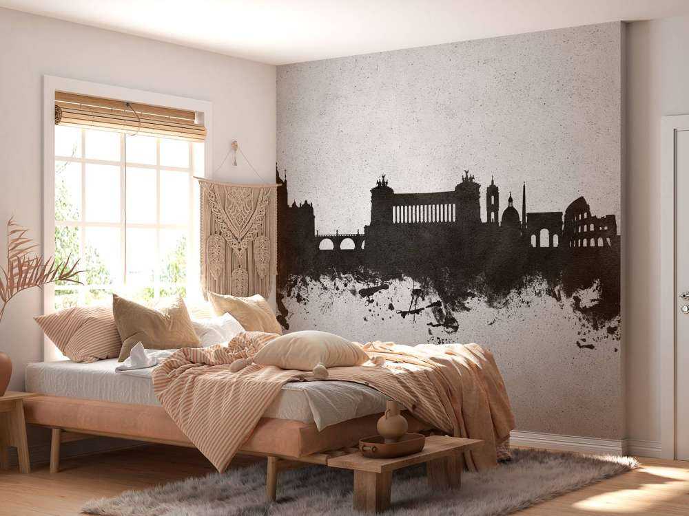 Watercolor skyline, Rome