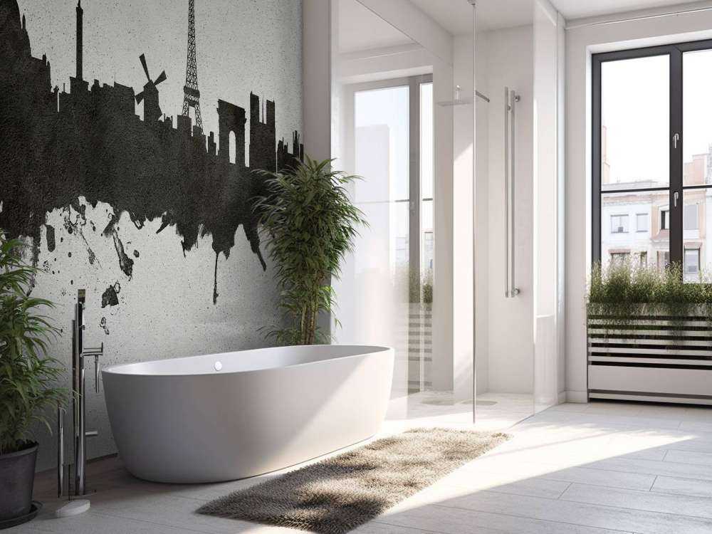 Watercolor skyline, Paris