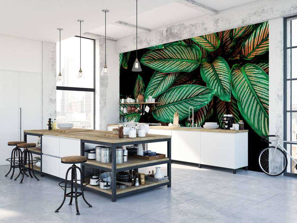 Abstract green leaves