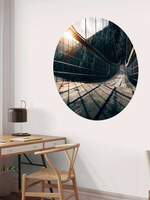 Steel suspension bridge