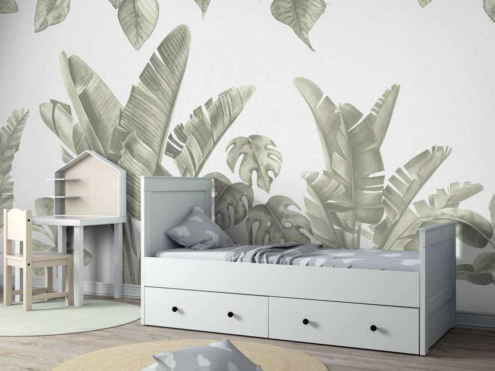 Jungle leaves in green