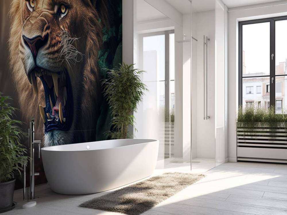 Lion in the jungle