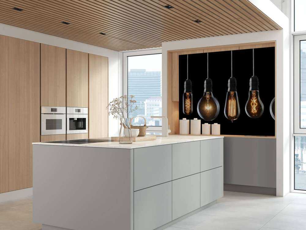 Lamps on a black background