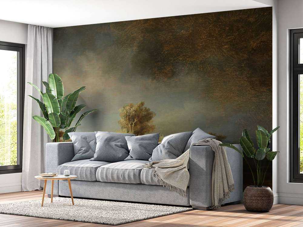 Landscape with stone bridge