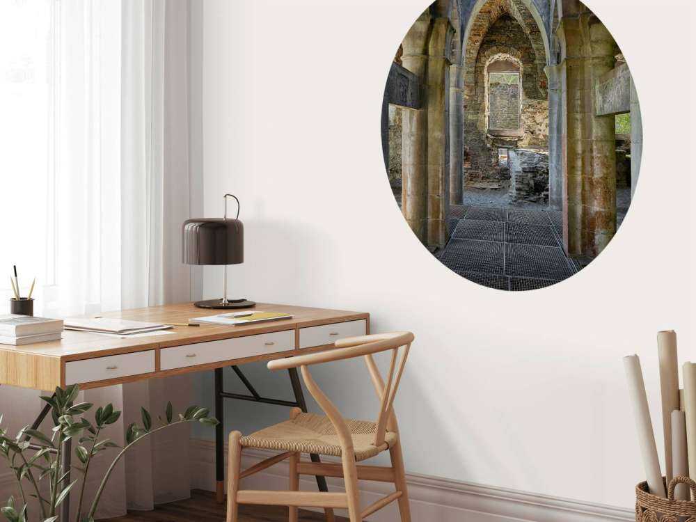 Abandoned building with arches