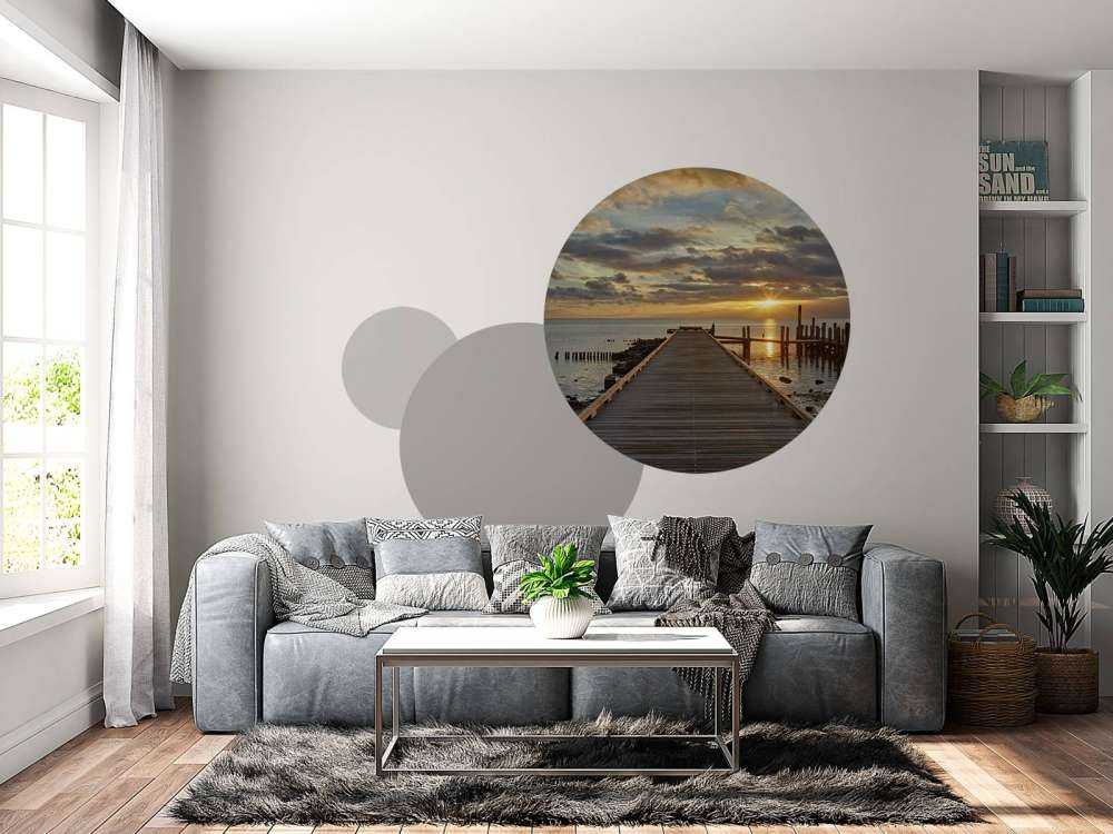 Wooden jetty with sunrise