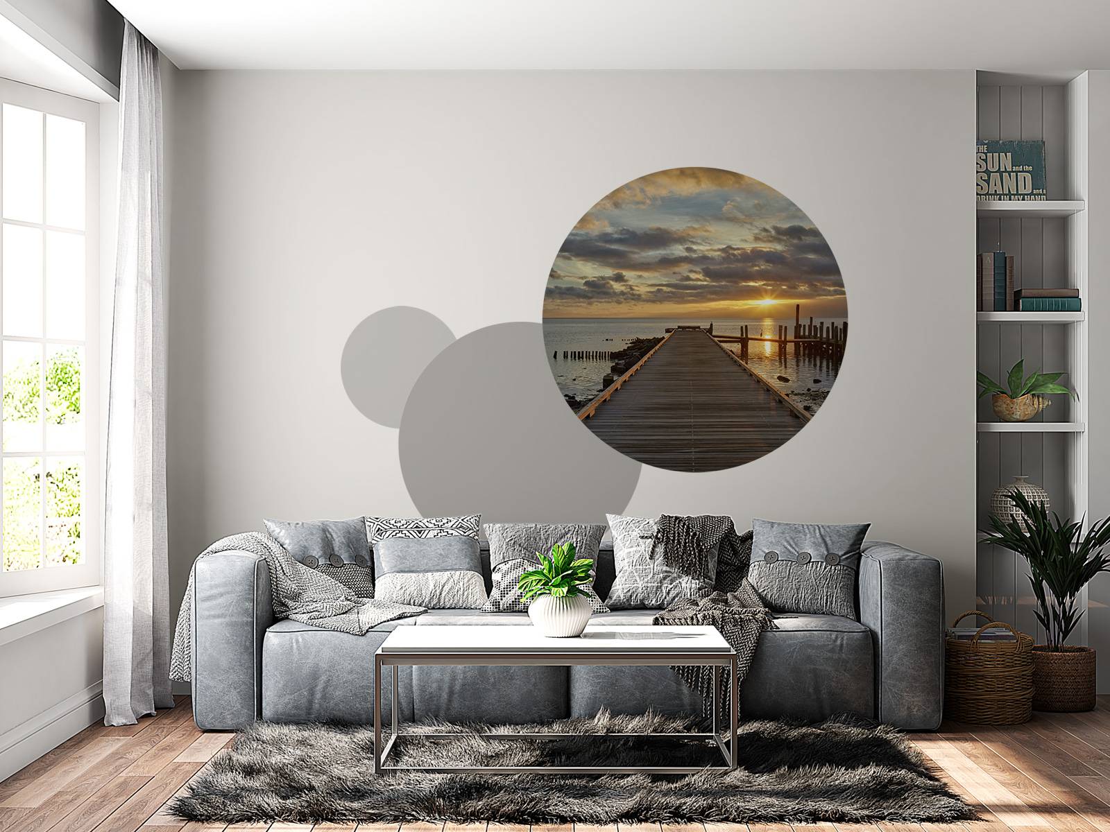 Wooden jetty with sunrise