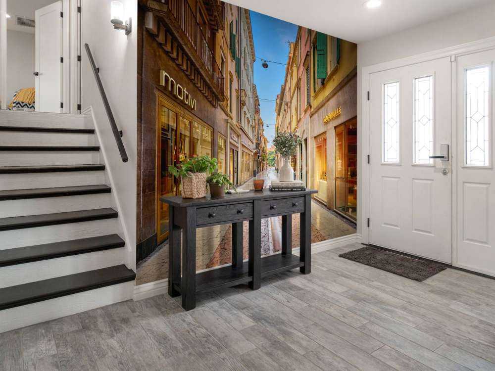 Shopping street early morning