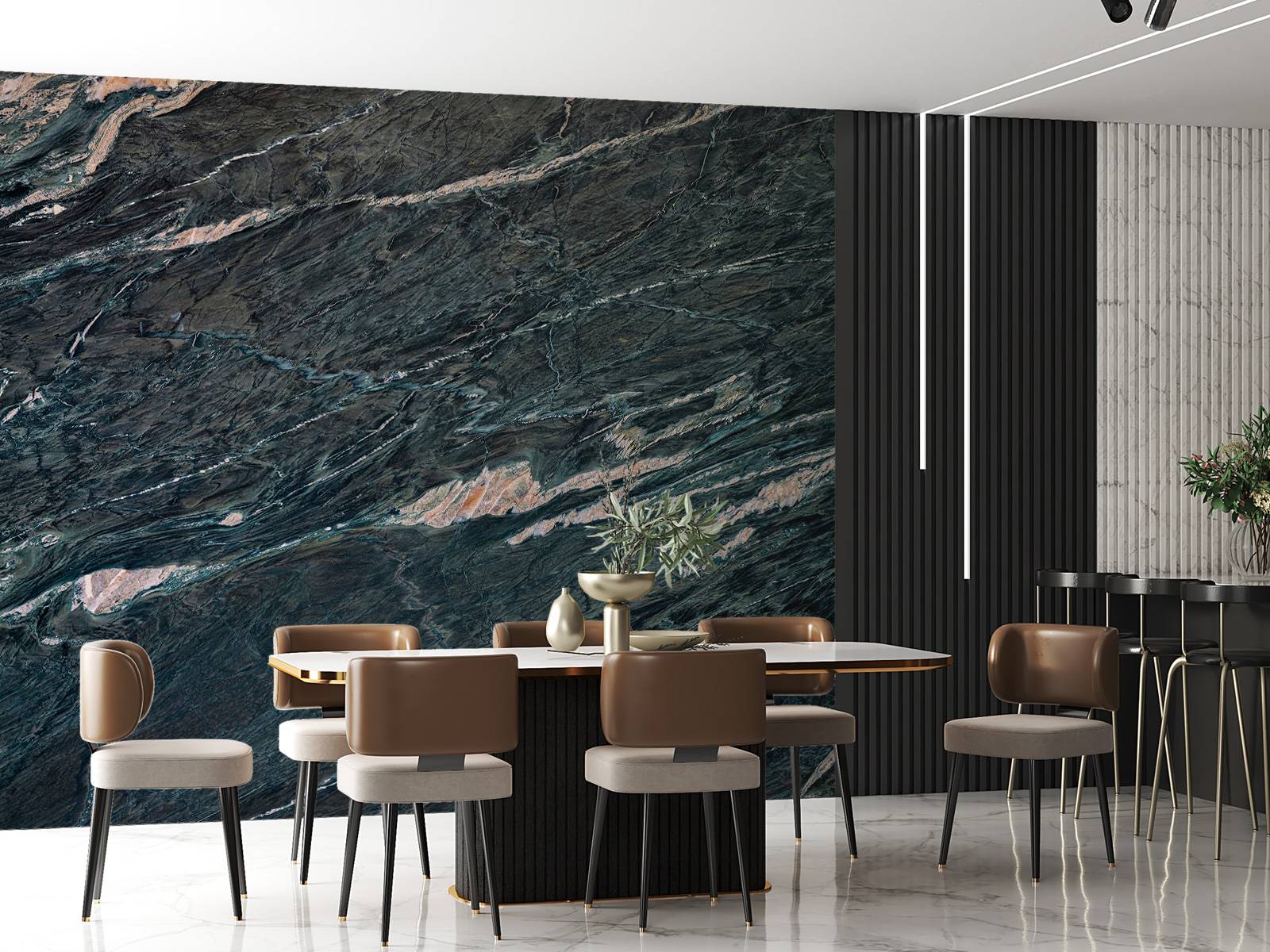 Marble with wavy structure