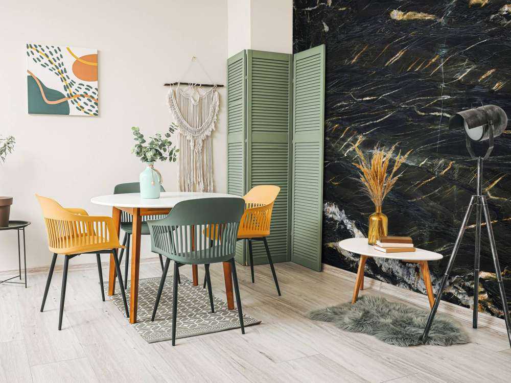 Black marble with gold structure