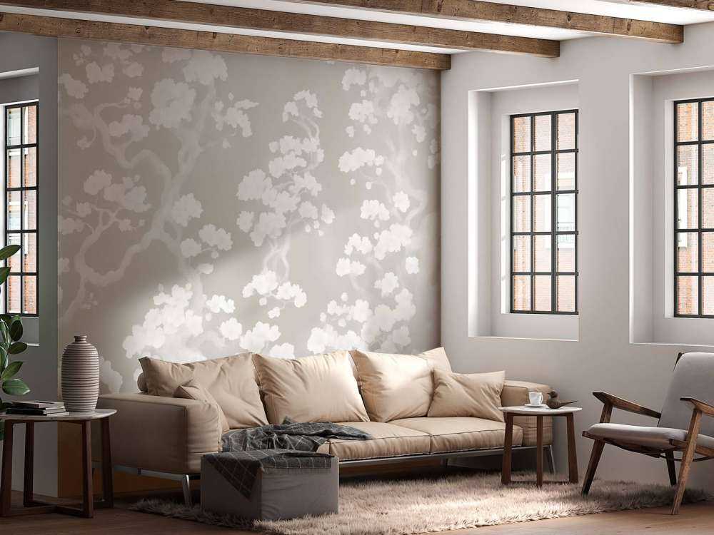 Wonderful blooming forest - taupe