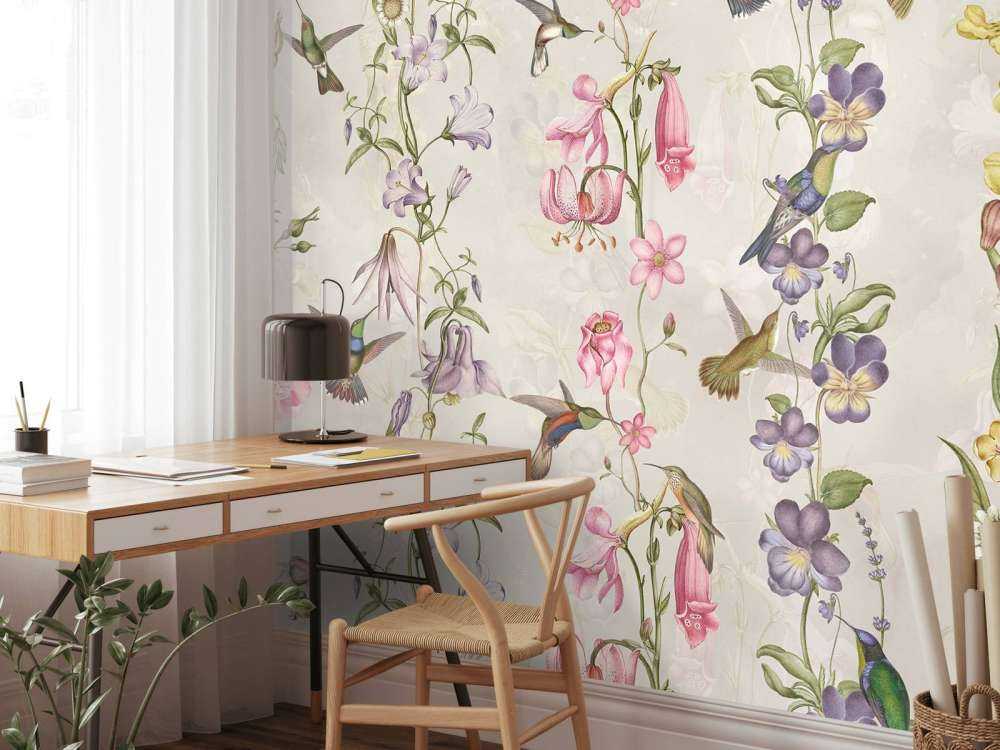 Weadow and Garden Flowers Taupe