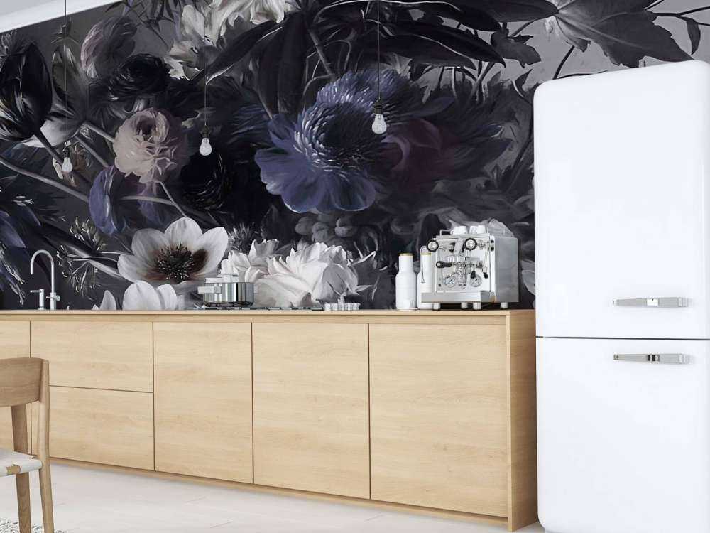 Big bouquet with blue anemones