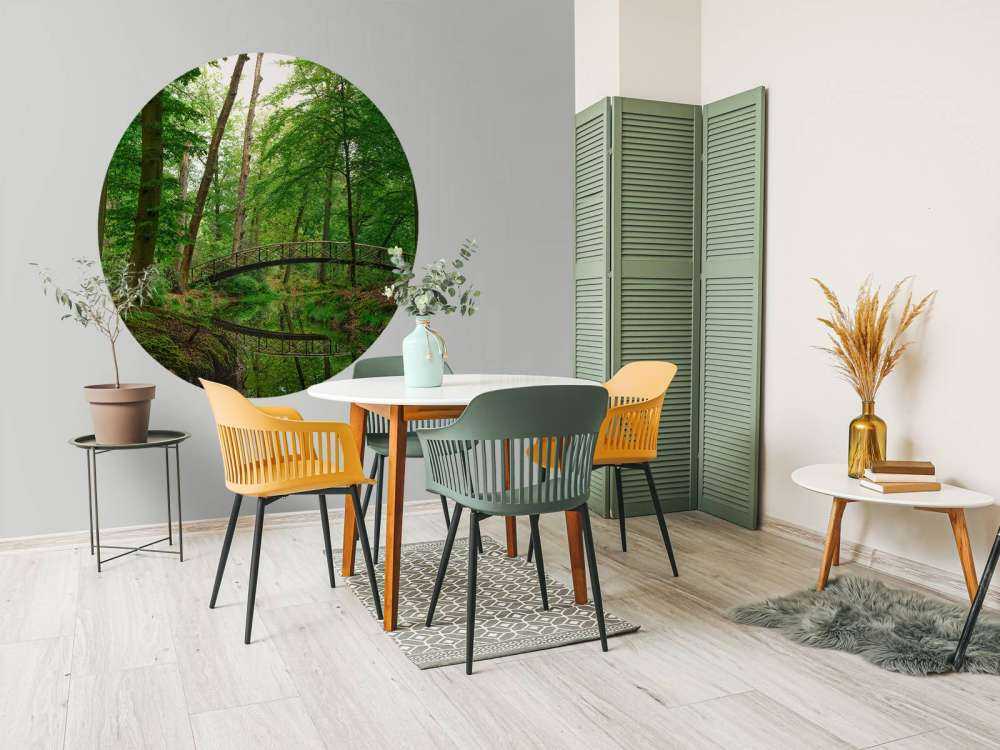 Arch bridge in the woods