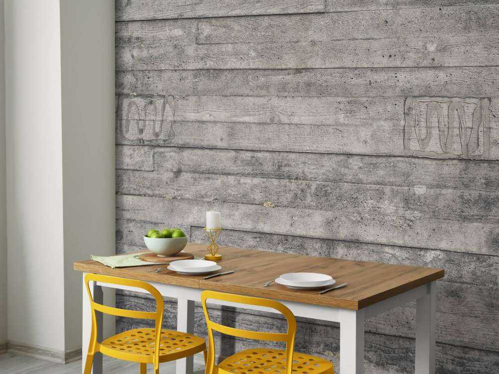 Wooden grey wall