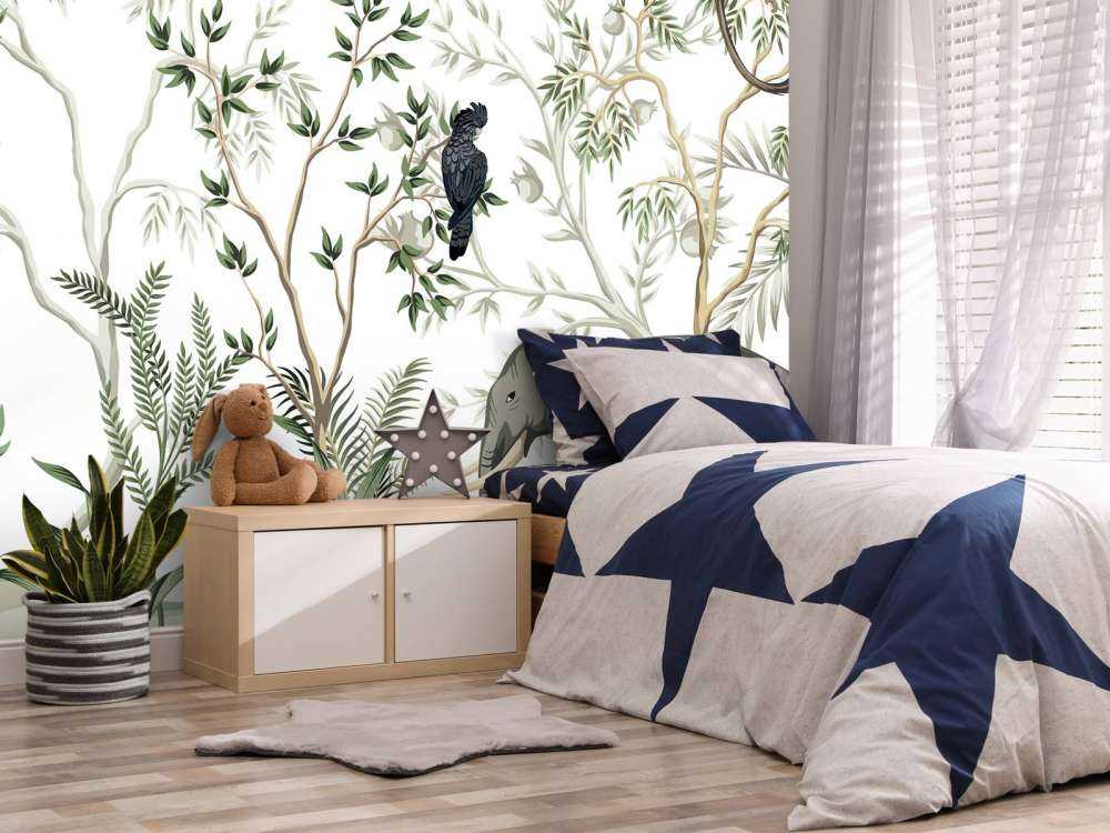 Drawn animals in the jungle