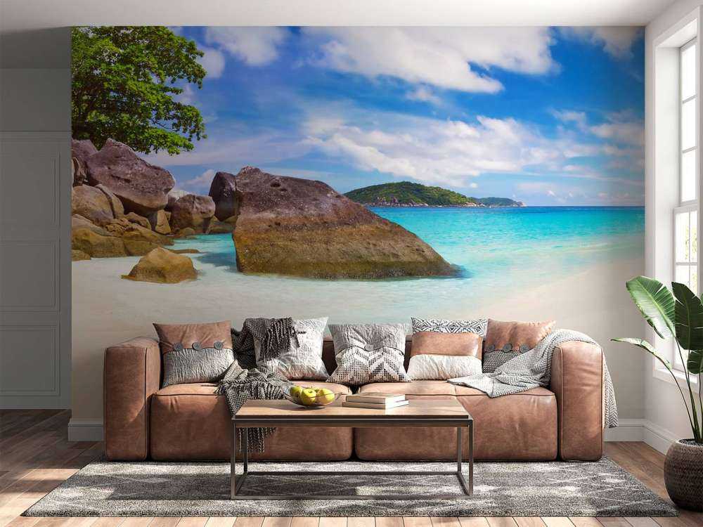 Panoramic photo of a tropical beach