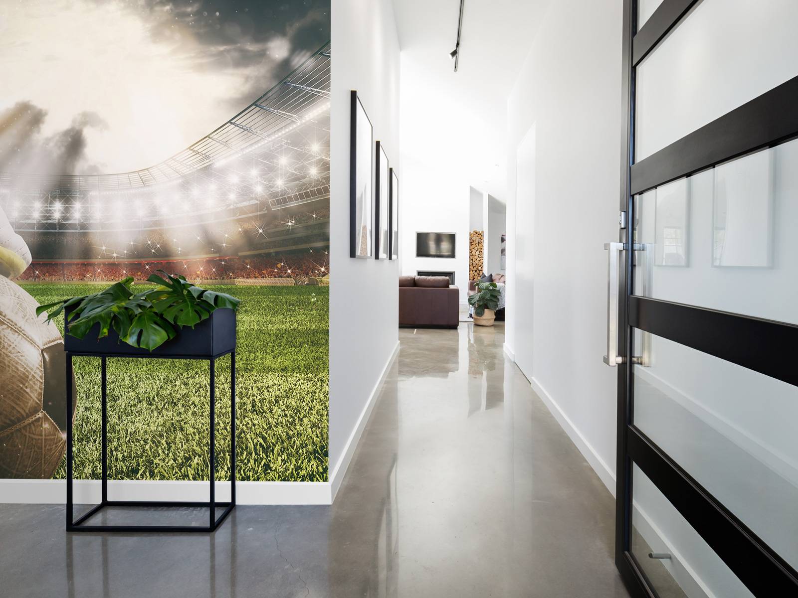 Football player in stadium