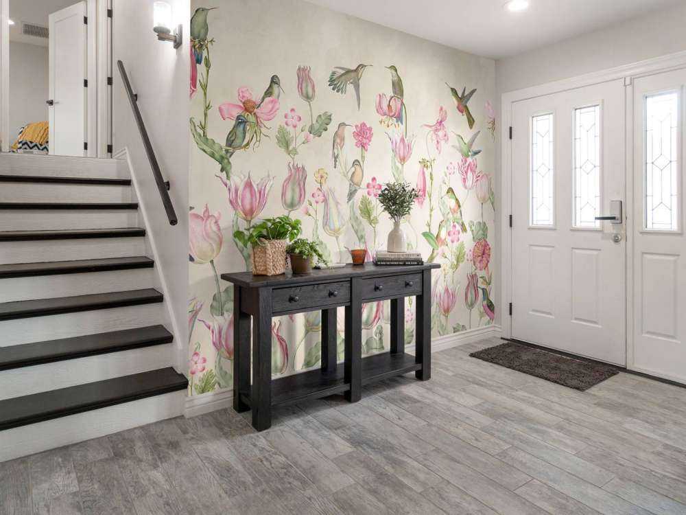 Spring Hummingbird Symphony - Blush Cream Elegance