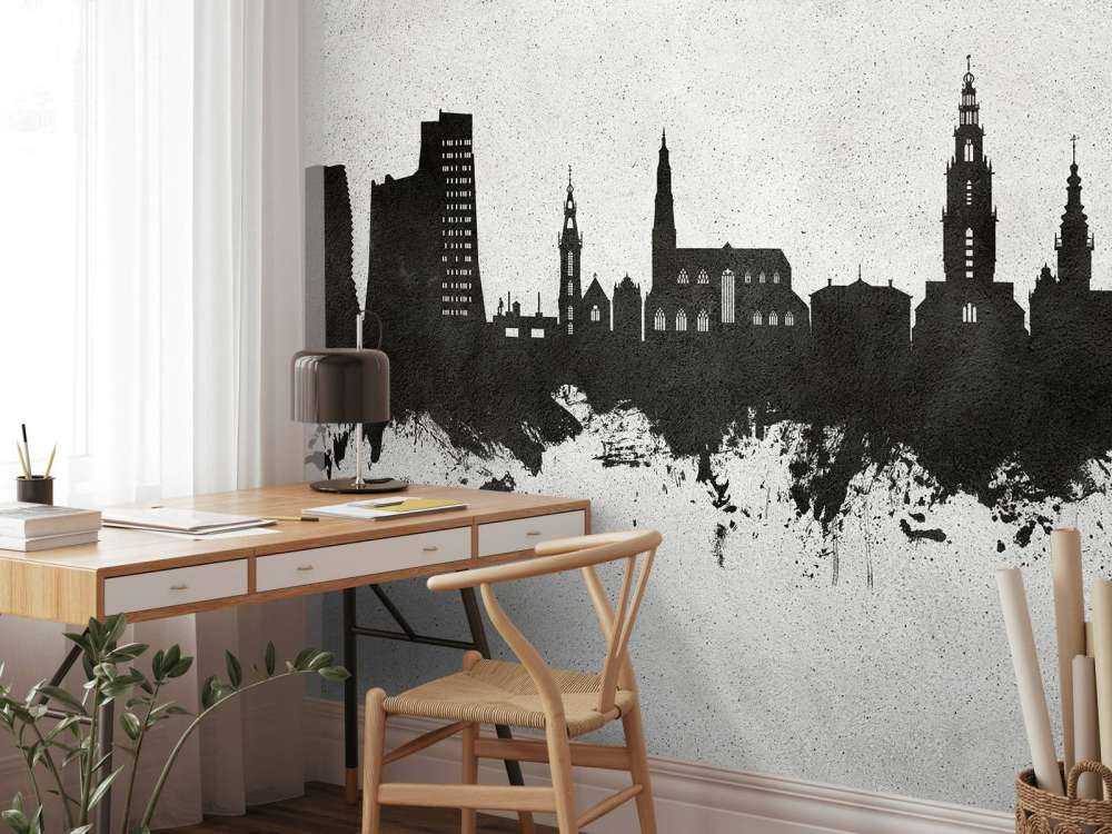 Watercolor skyline, Groningen