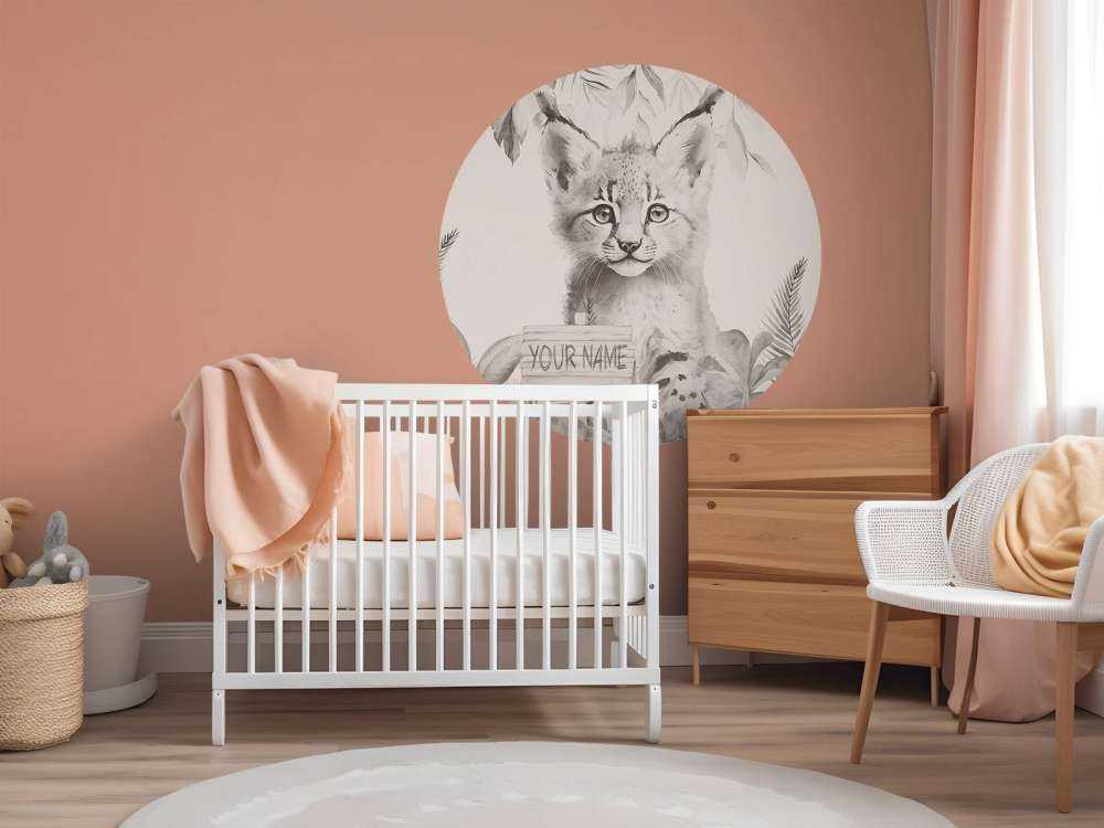 Baby lynx in the jungle beige