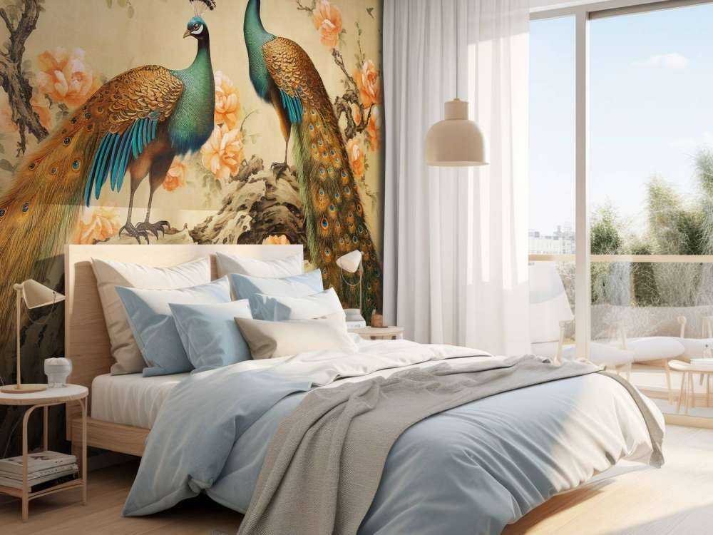 Peacock Dance in Blossom Glow