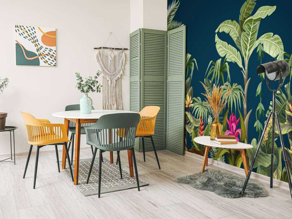 Jungle flowers and trees