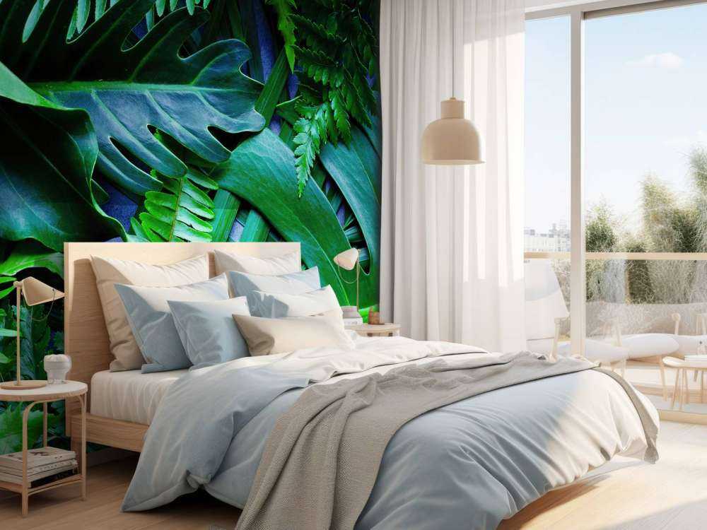 Green jungle leaves