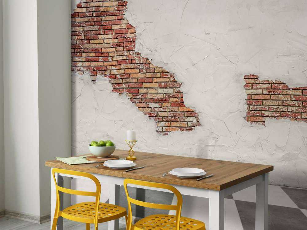 Brick wall with stucco