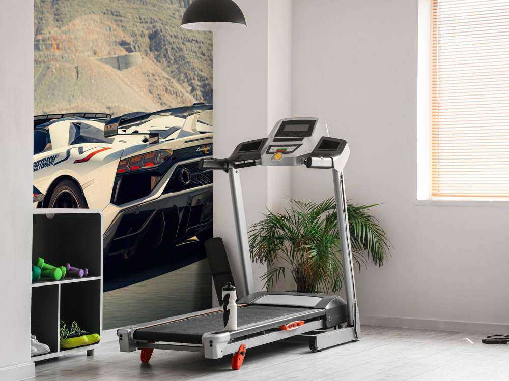 Supercar on mountain pass