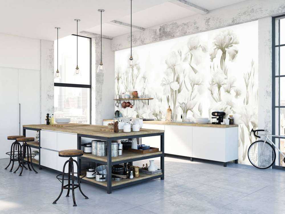 Irises dance in seamless light sepia.