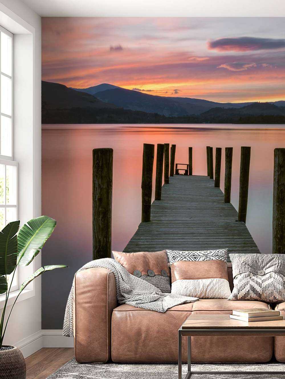 Scaffolding at pink sunset