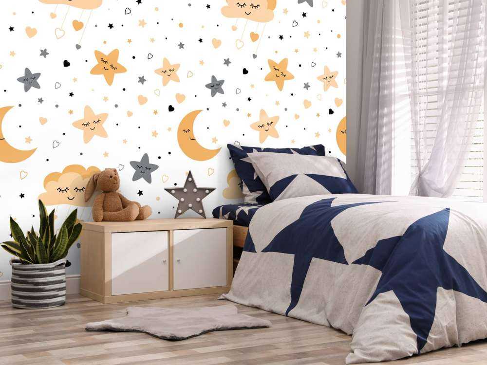 Clouds, moons and stars