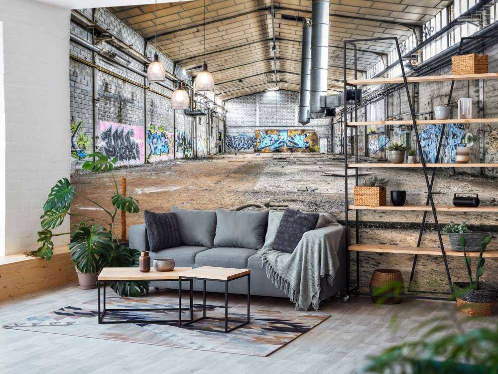 Old abandoned factory hall