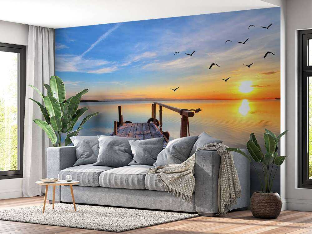 Birds above the sea