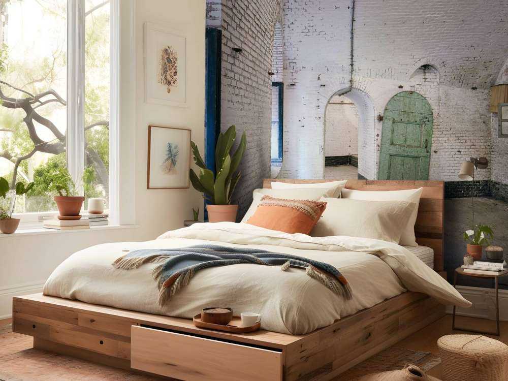 Green door in old building