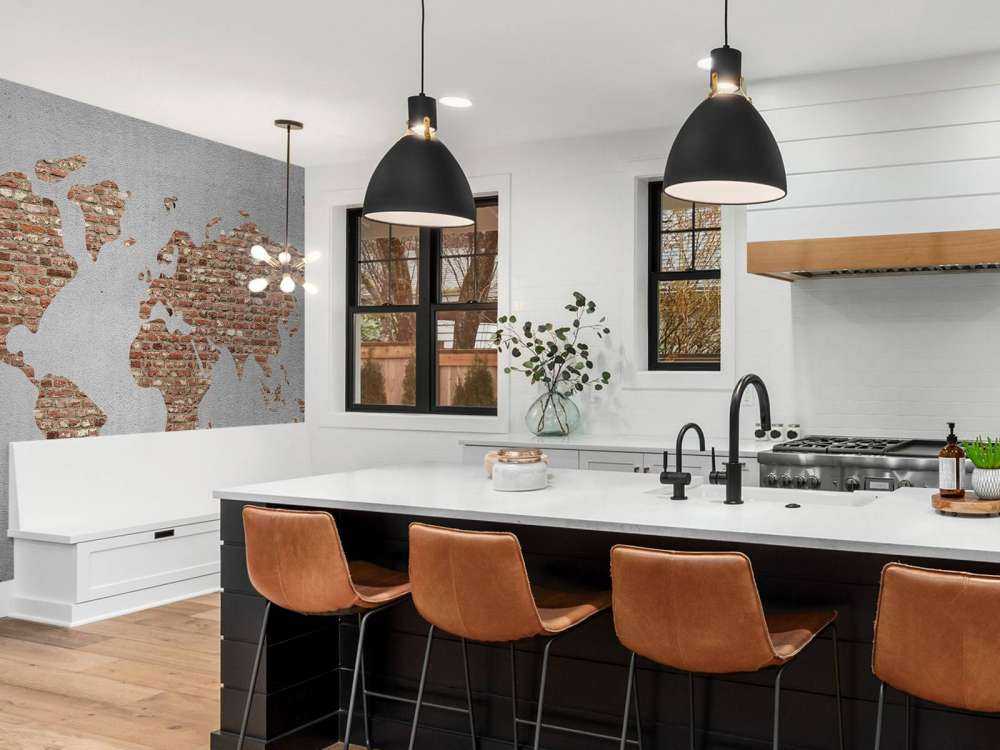 World map with bricks