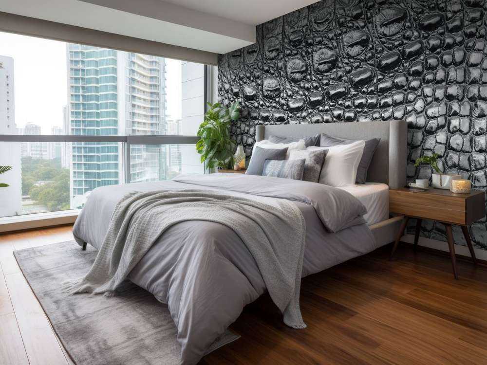 Black crocodile skin