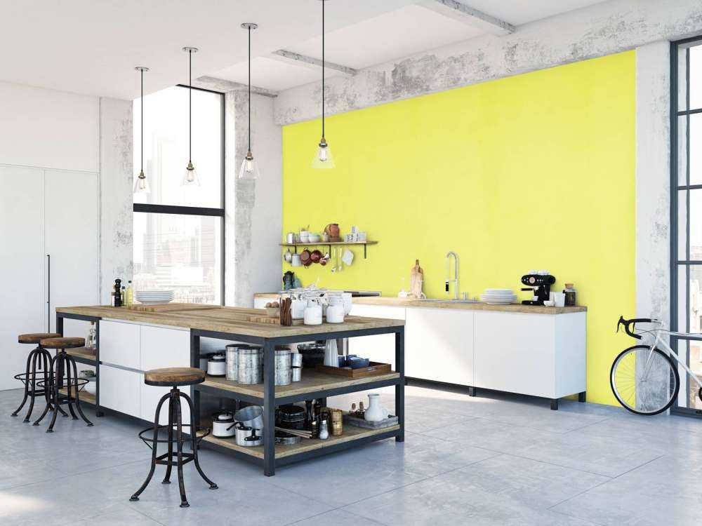 Lime yellow concrete