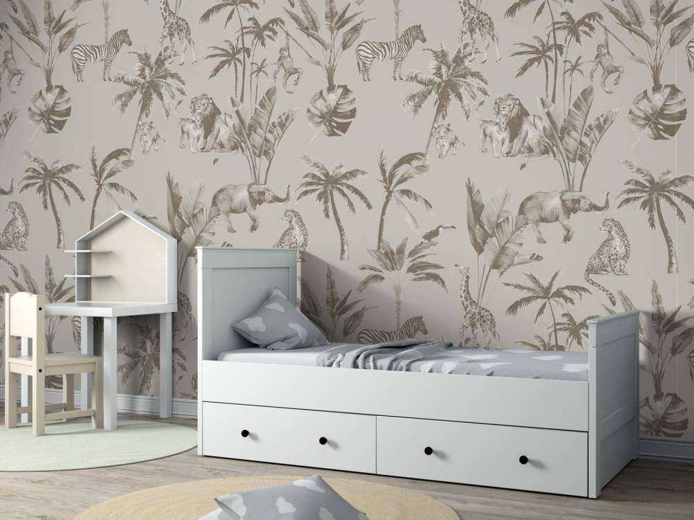Animal jungle pattern taupe