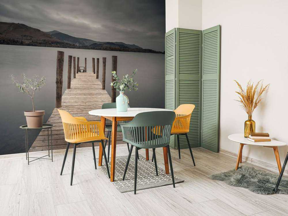 Jetty on a peaceful lake