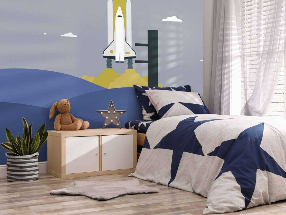 Rocket launch between the hills