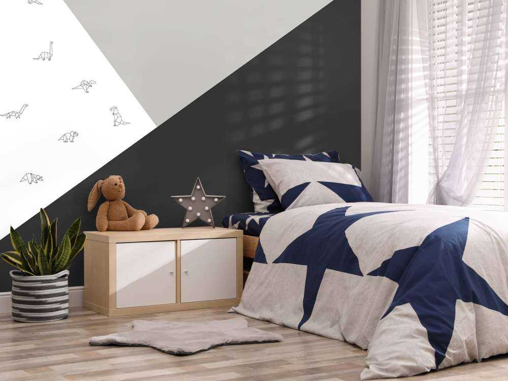 Black and white triangles with dinosaurs